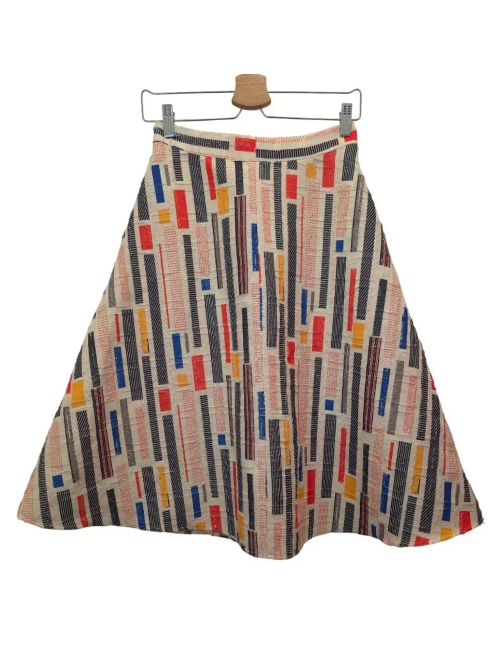 Anthropologie HUTCH Willem A-Line Retro-Inspired Geometric Patchwork Skirt Sz 2 - Picture 2 of 9